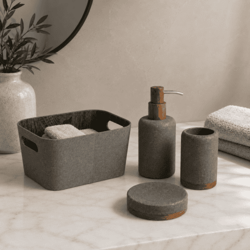 SET BAÑO OSLO GRIS X5 UNIDADES